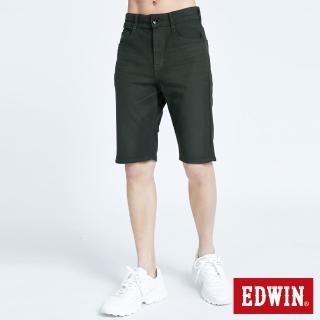 【EDWIN】男裝 JERSEYS 透氣寬鬆EJ3迦績短褲(墨綠色)
