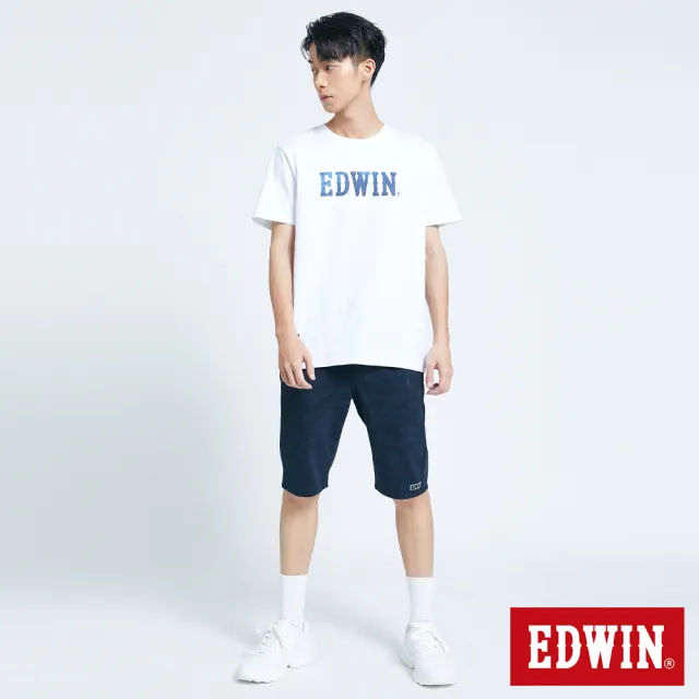 【EDWIN】男裝 JERSEYS 棉涼感迷彩EJ2迦績短褲(黑藍色)