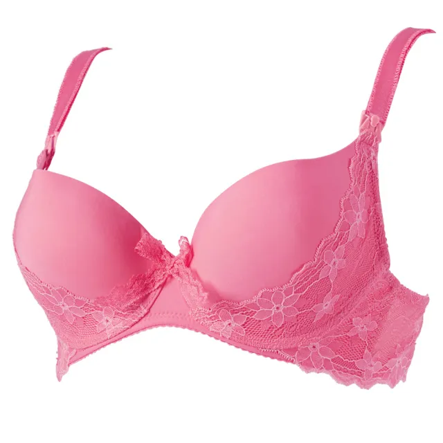 【Gennies 奇妮】哺乳內衣 蕾絲情結軟鋼圈內衣 歐歐咪妮(桃粉)