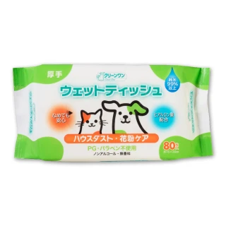 【Clean one】保濕型寵物除菌濕巾80張-6入量販組(小動物犬貓通用/眼耳口可擦/添加玻尿酸/日本製)