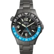 【FOSSIL】GMT 限量鈦金屬200米潛水錶-灰/45mm 畢業禮物(LE1100)