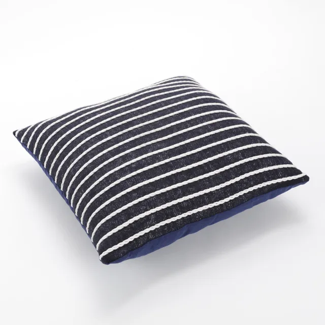 【特力屋】編織滾線抱枕套45x45cm 藍