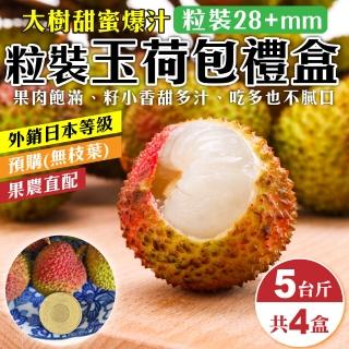 【WANG 蔬果】高雄大樹28mm+玉荷包禮盒5斤x4盒(5斤/盒 去枝葉 外銷等級)