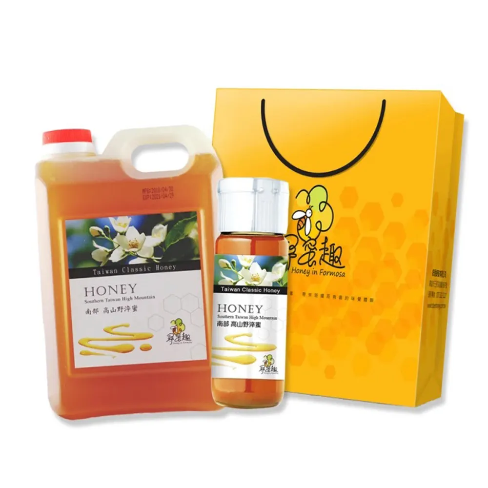 【尋蜜趣】台灣國產野淬蜂蜜禮盒組(1800gx1+420gx1)