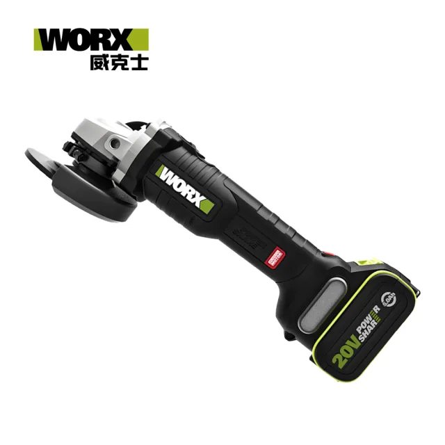 【WORX 威克士】20V 100mm 鋰電無刷平面砂輪機-雙電池套裝組(WU808)