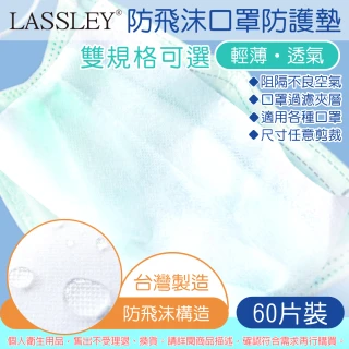 【LASSLEY】防飛沫口罩防護墊-60片裝(台灣製造 墊片/夾層濾片 輕薄透氣 過濾空氣)