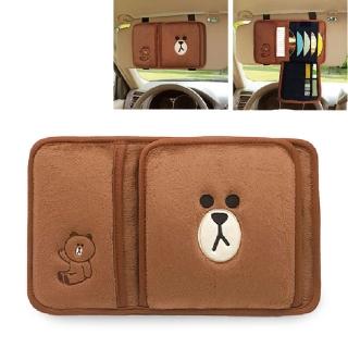 【LINE FRIENDS】FACE 多功能遮陽板置物夾-熊大BROWN(臺灣製)