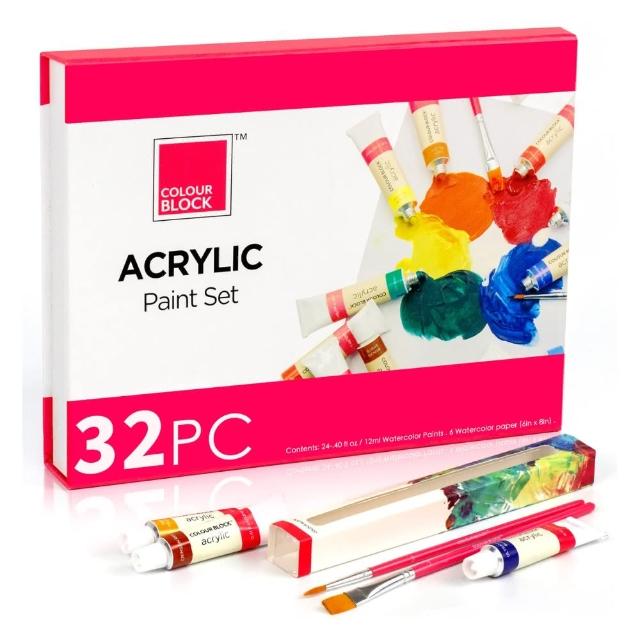 【COLOUR BLOCK】32PCS壓克力顏料組(壓克力顏料)