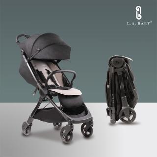 【L.A. Baby】魔力收合嬰兒手推車/登機車(曜巖黑)