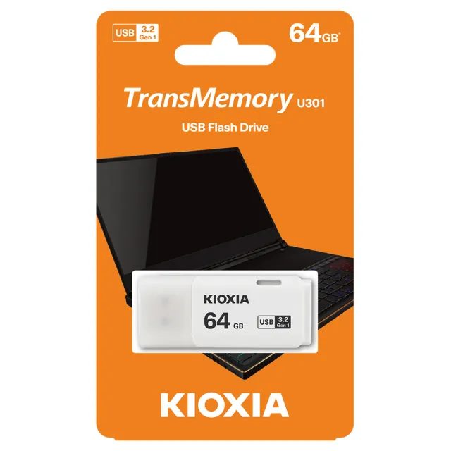 【KIOXIA  鎧俠】U301 USB3.2 Gen1 64GB 隨身碟 白