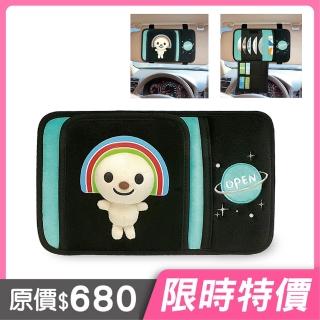 【OPEN小將】OPEN!星球 絨毛多功能遮陽板置物夾(臺灣製)
