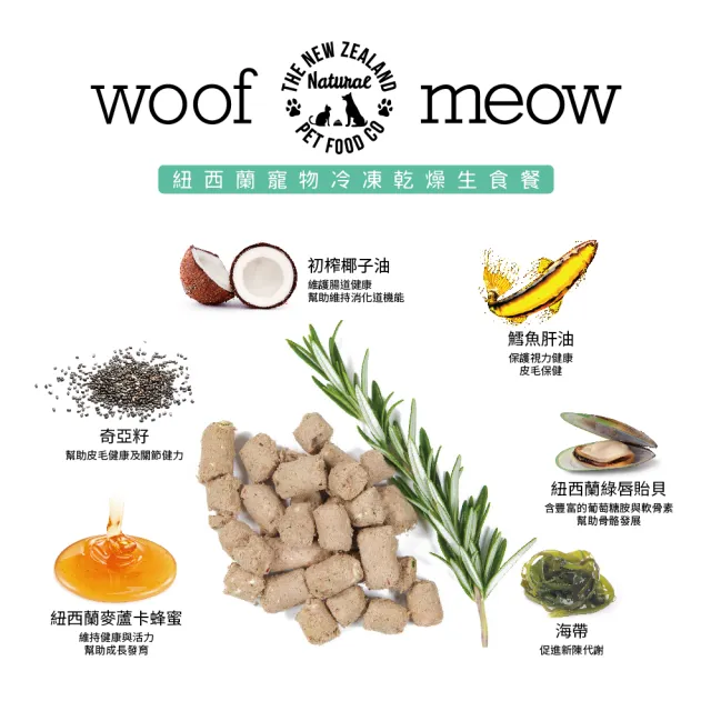 【NZ Natural鮮開凍】woof狗狗冷凍乾燥生食餐50g