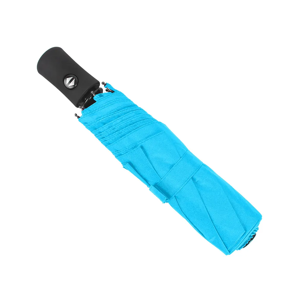 超輕量雨傘 出門無負擔 自動傘 晴雨兩用 一鍵自動開收 摺疊傘 折傘-天藍(雨傘)
