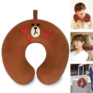 【LINE FRIENDS】FACE 多功能Ｕ型枕-熊大BROWN(臺灣製)
