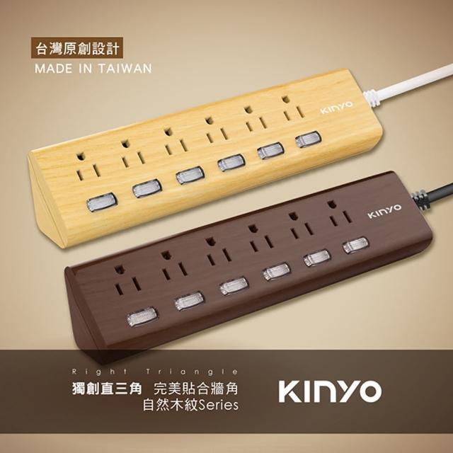 【KINYO】直三角6開6插3孔3P插頭延長線1.8M-6尺(延長線)