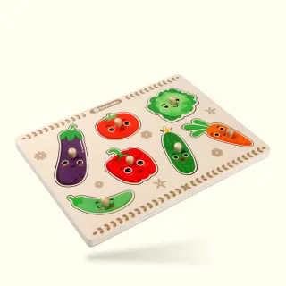 【GoryeoBaby】蔬菜拼板(蒙特梭利 教具、益智遊戲、益智拼圖、玩具)