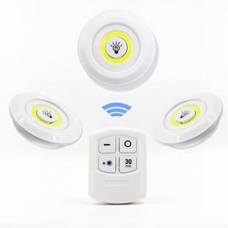 【E-life】黏貼式觸控LED無線遙控拍拍燈(3入燈+1個遙控器)