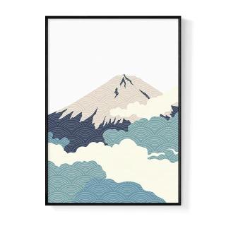 【菠蘿選畫所】雲氣迷漫的富士山I-42x60cm(臥房掛畫/餐廳掛畫/複製畫/民宿/空間)
