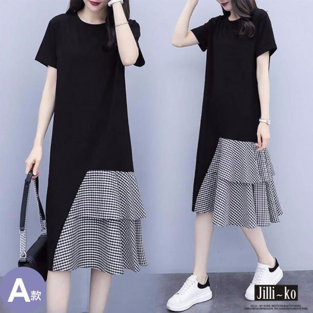 【JILLI-KO】魚尾拼接設計款連衣裙-共6款-M/L/XL(A款/B款/C款/D款/E款/F款)