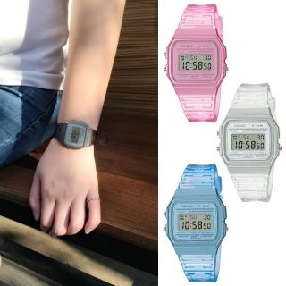 【CASIO 卡西歐】透明色調電子錶(F-91WS)