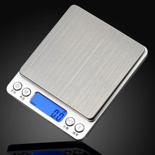 【Mega】超薄迷你電子秤 磅秤 送託盤(料理秤 精準3000g 珠寶 麵粉)