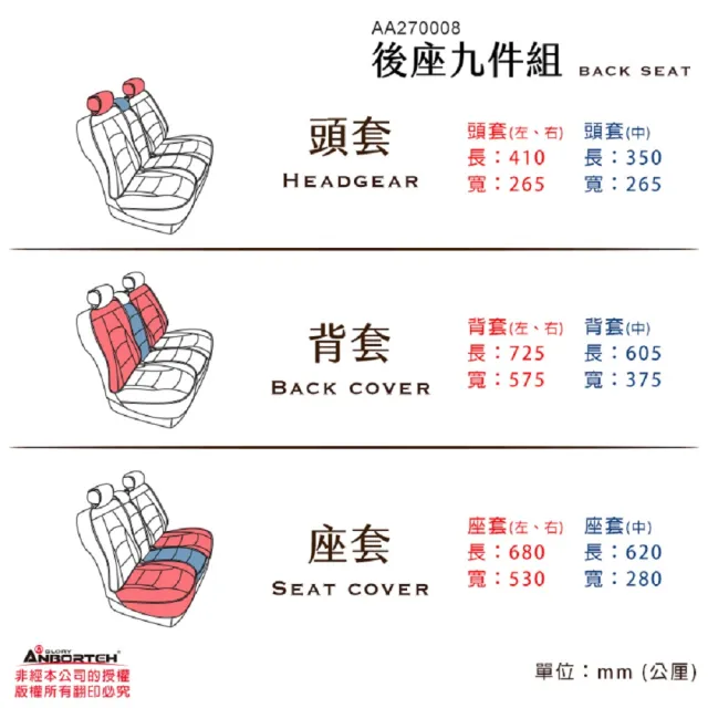 【ANBORTEH 安伯特】冰絲透氣椅套豪華組-全車系15件