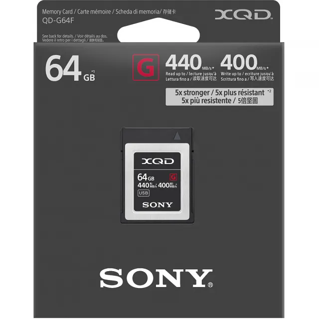 【SONY 索尼】QD-G64F 64G/GB 440MB/S XQD G系列 高速記憶卡(公司貨 支援4K 錄影)