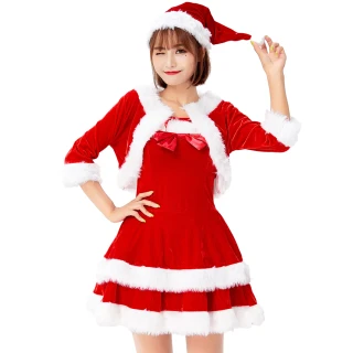 【Angel 天使霓裳】角色扮演 調皮精靈 聖誕風格連身裙派對表演服(綠F)
