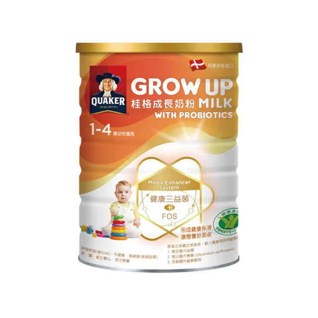 【QUAKER 桂格】三益菌成長奶粉 1500g*6罐(新包裝 3號 1-4歲幼童適用)