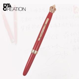 【DT&CREATION】融通古今皇冠迷你小鋼筆-烈焰紅-附項鍊(奧地利水晶元素 冠飾原子筆)