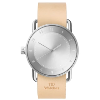 【TID Watches】No.2-經典天然原色x真皮錶帶/40mm(TID-N2-40-NW)