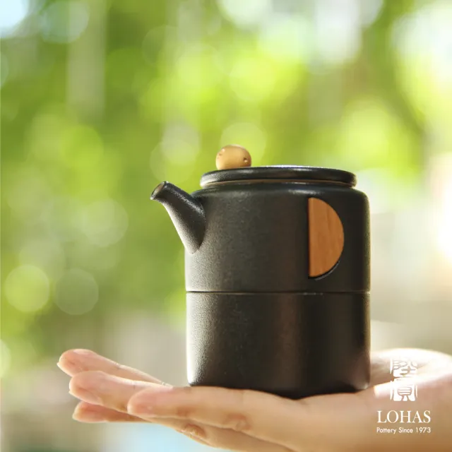 【LohasPottery 陸寶】凝月隨手泡 一壺一杯攜行袋(杯壺組 茶器套裝組)