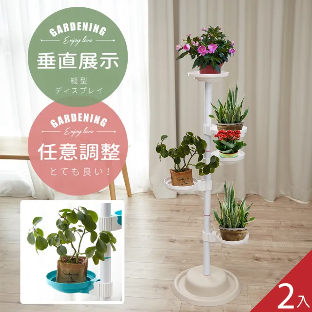 【Abans】居家新型專利360度旋轉活動式盆栽架/展示架/收納架-藍色(2入)
