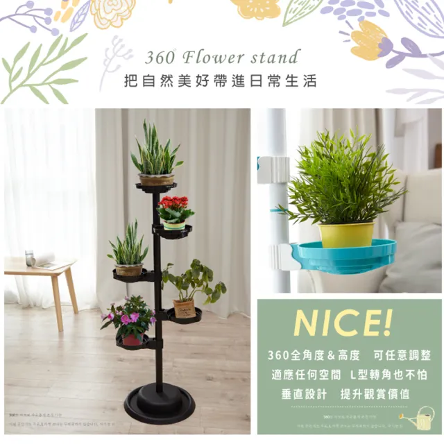【Abans】居家新型專利360度旋轉活動式盆栽架/展示架/收納架-白色(2入)