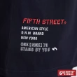 【5th STREET】男潮流貼布刺繡短袖T恤-黑色