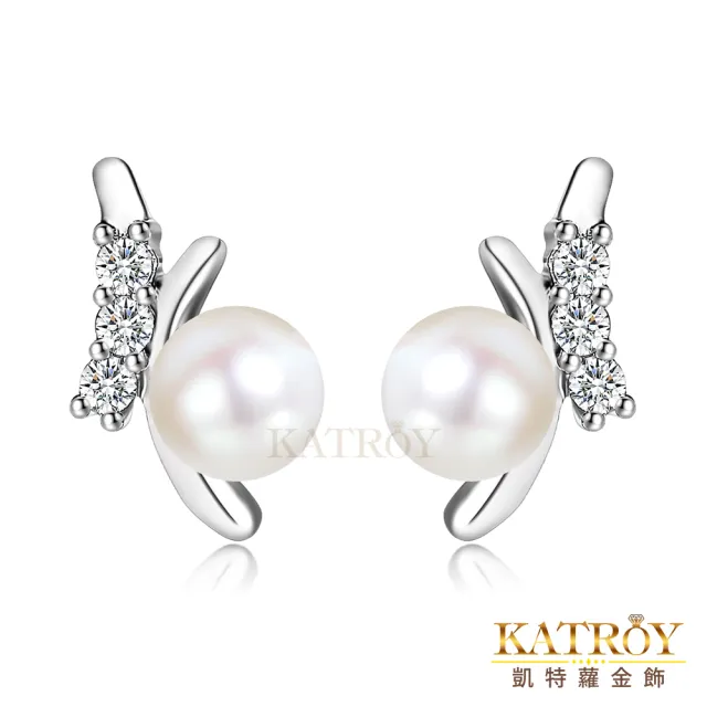 【KATROY】天然珍珠．純銀耳環．母親節禮物(3.5 -4.0mm)