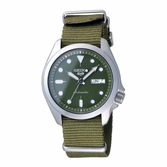 【SEIKO 精工】次世代5號潮流機械腕錶-銀X綠(SRPE65K1)