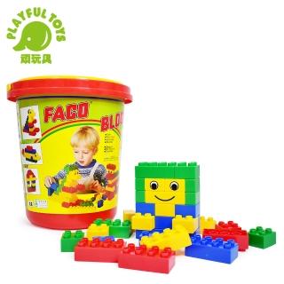 【Playful Toys 頑玩具】台灣製造-圓桶大積木60PCS(ST安全玩具 STEAM玩具 積木桶 兒童禮物)