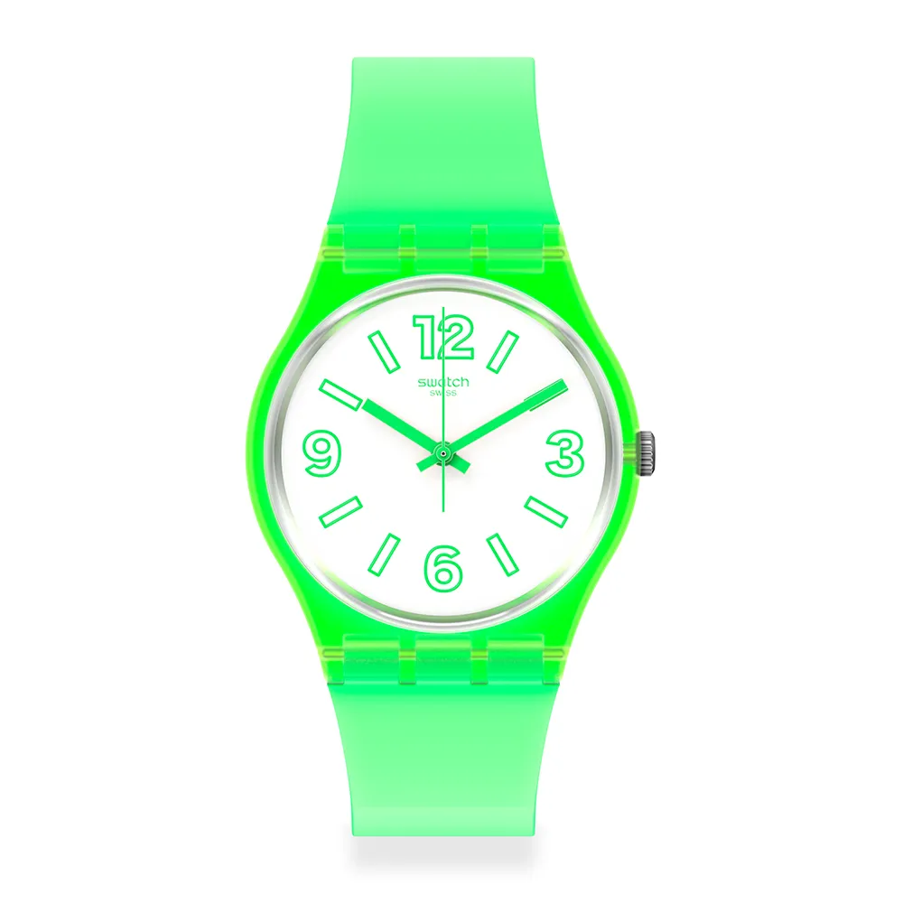 【SWATCH】原創系列手錶 ELECTRIC FROG 電光綠 瑞士錶 錶(34mm)