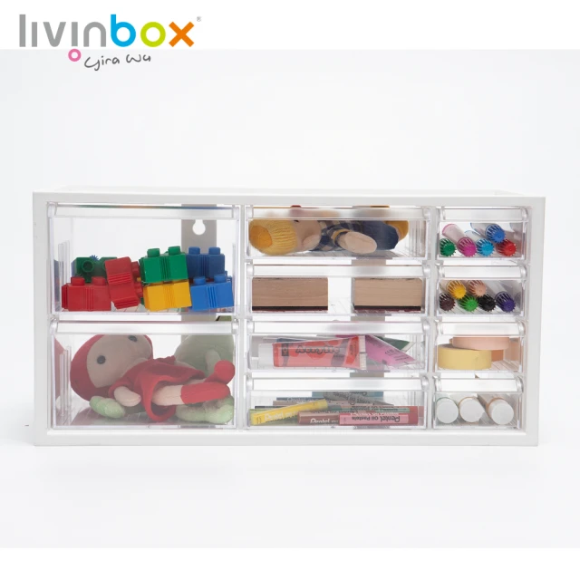 livinbox 樹德 小幫手零件分類箱-10抽 A9-5244(小物收納/可堆疊/透明/收屜/收納盒/收納箱)