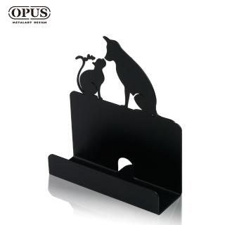 【OPUS 東齊金工】歐式鐵藝名片座/高階名片架/會展用品/金屬商務名片盒(CA-do06B 寵愛 經典黑)