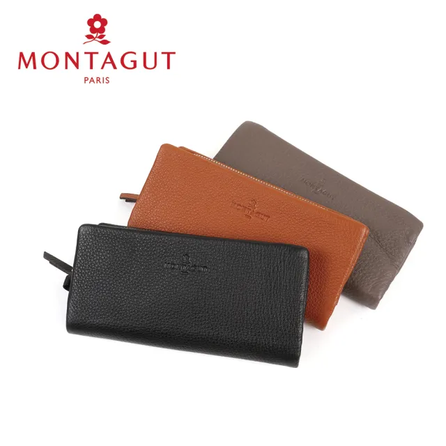 【MONTAGUT 夢特嬌】頭層牛皮真皮 長夾(7卡2照2夾2零)