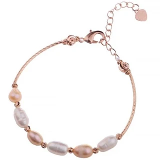 【Jpqueen】甜美優雅氣質珍珠鋯石金色手鍊(2色可選)