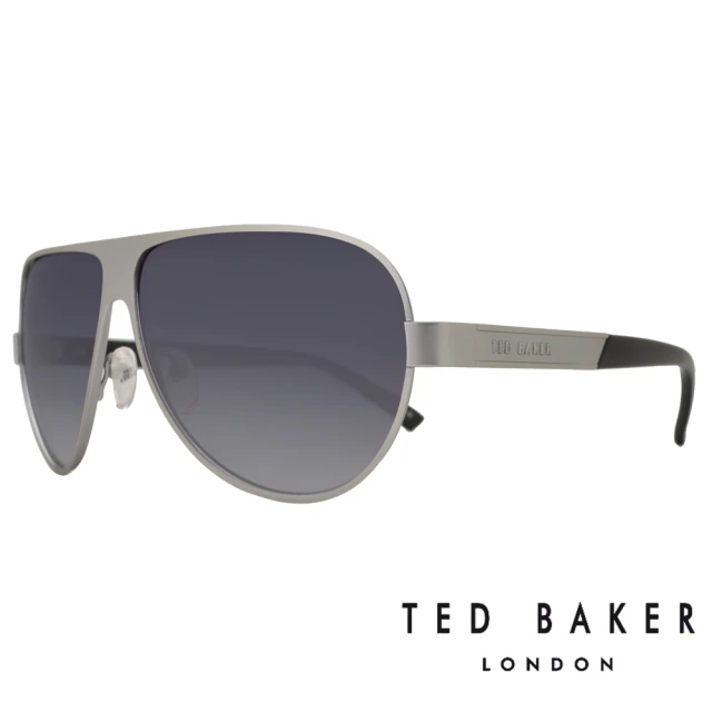 【TED BAKER】英倫紳士質感飛行員造型太陽眼鏡(TB1240-821 銀)