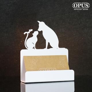 【OPUS 東齊金工】歐式鐵藝名片座/高階名片架/名片夾/金屬商務名片盒(CA-do06W 寵愛 優雅白)