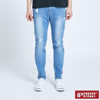 【5th STREET】長褲 牛仔褲 破洞牛仔褲 直筒褲 男長褲 淺藍(942392)