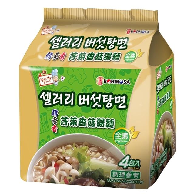 【Paldo 八道】韓素香芹菜香菇湯麵 全素(110g*4入)