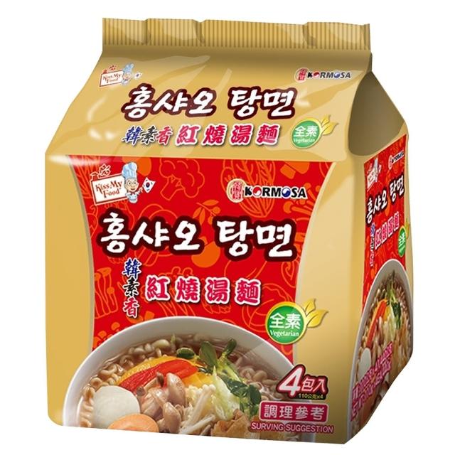 【Paldo 八道】韓素香紅燒湯麵 全素(110g*4入)