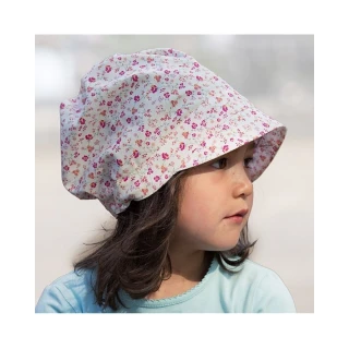 【德國 Pickapooh】有機棉幼童防曬遮陽圓頂帽(粉紅小花  1-3歲)
