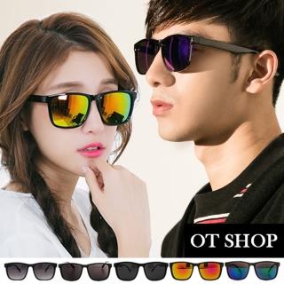 【OT SHOP】太陽眼鏡 墨鏡 復古方細框水銀鏡感 M07(抗UV400 MIT臺灣製 中性情侶款)